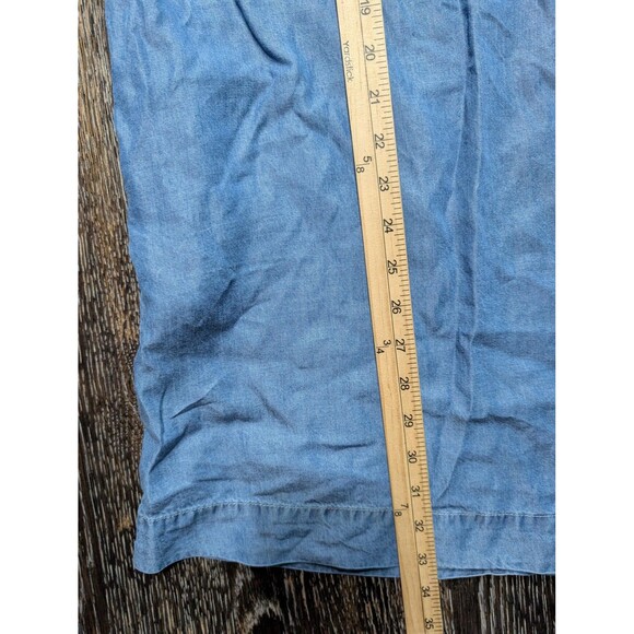 Kenneth Cole Reaction Dress Western Sz L Blue Tencel Chambray Embroidered Tunic - Picture 9 of 9